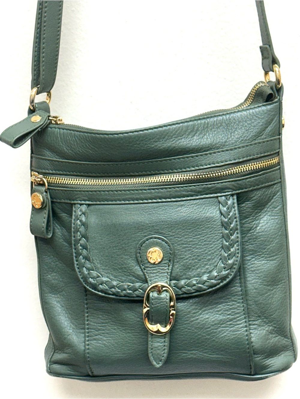 Emma Fox Green Leather crossbody